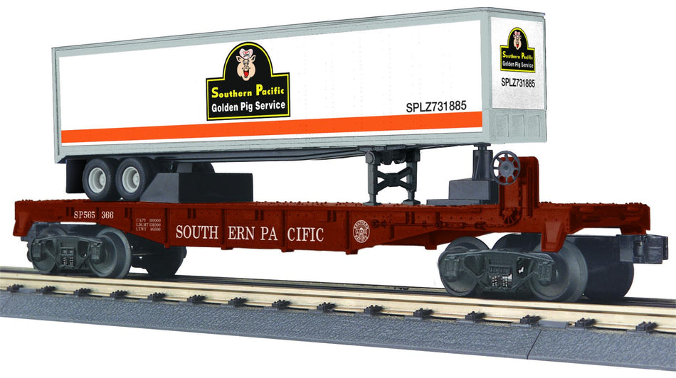 SOUTHERN PACIFIC FLAT CAR W/40' TRAILER