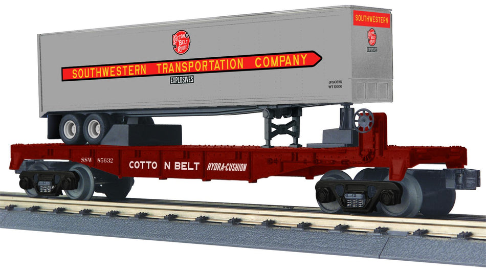 ST. LOUIS SOUTHWESTERN FLAT CAR W/40' TRAILER