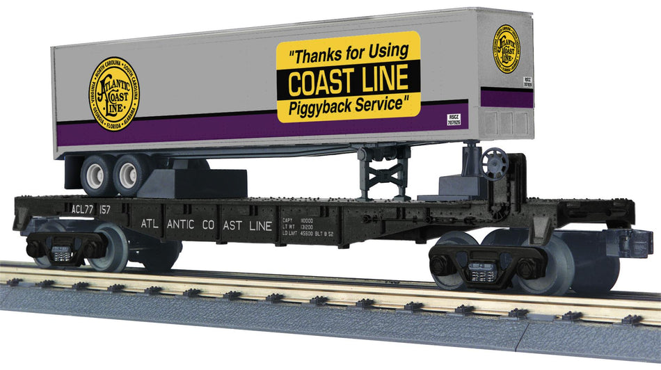 ATLANTIC COAST LINE FLAT CAR W/40' TRAILER