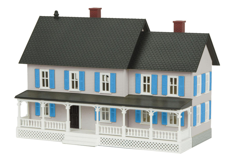 GRAY WITH BLUE SHUTTERS #4 COUNTRY HOUSE