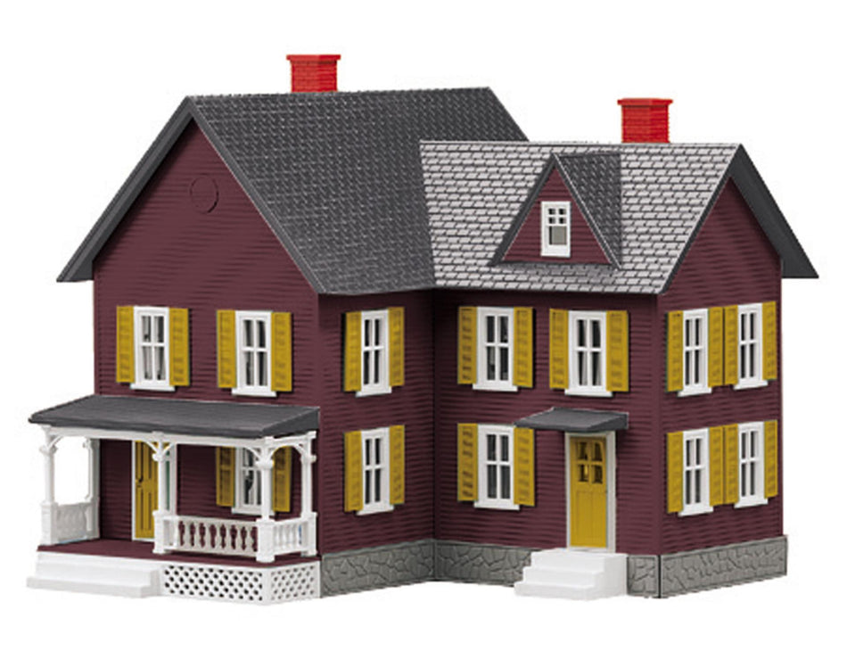 MAROON WITH YELLOW SHUTTERS #6 FARM HOUSE