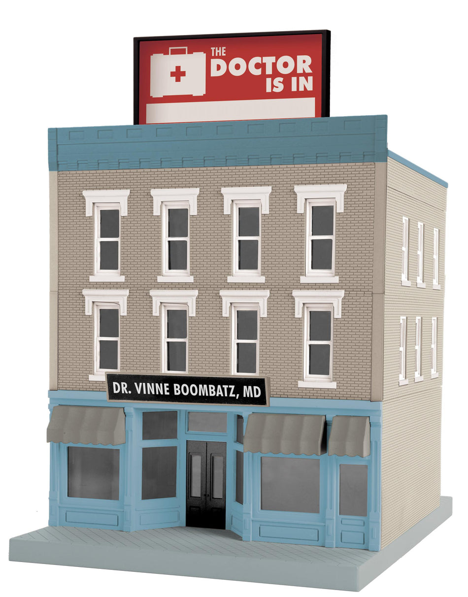DR. VINNIE BOOMBATZ, MD O SCALE RAILKING 3-STORY CITY BUILDING 1