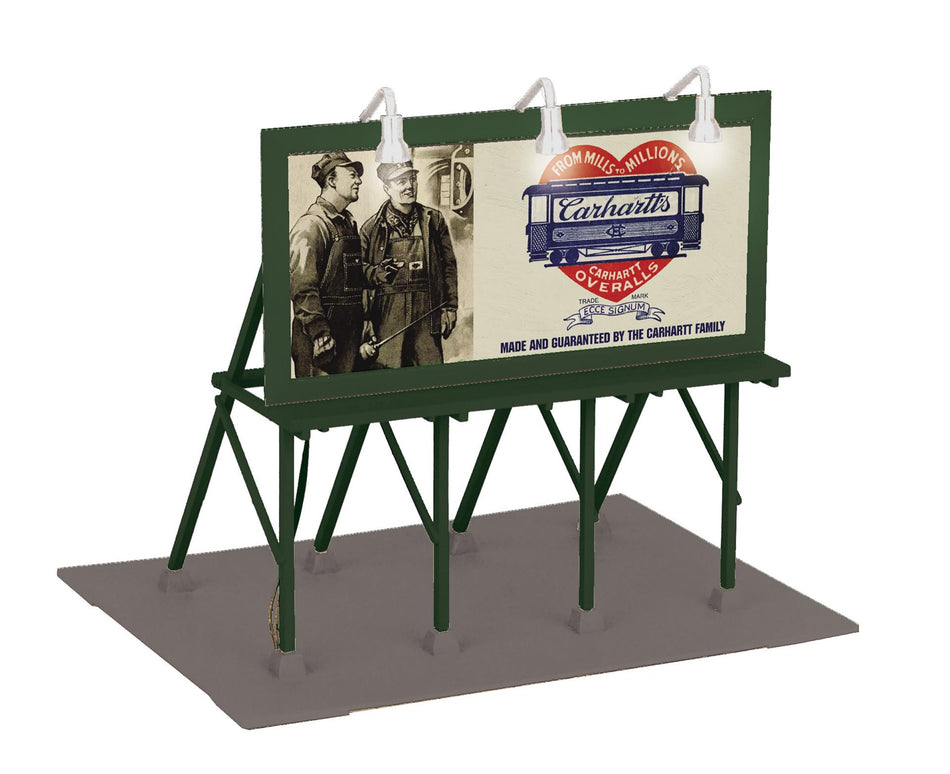 CARHARTT O SCALE RAILKING LIGHTED BILLBOARD