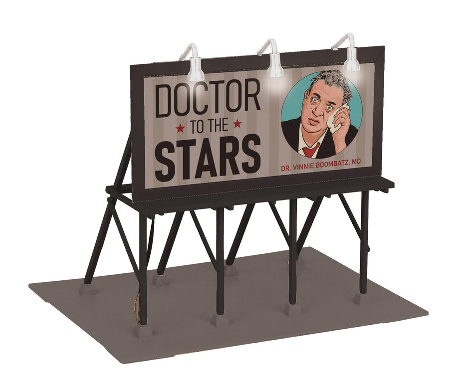 DR. VINNIE BOOMBATZ, MD O SCALE RAILKING LIGHTED BILLBOARD