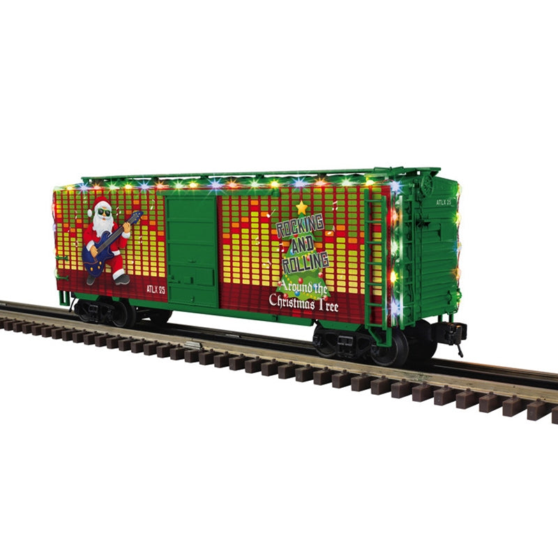 O PREMIER 40' PS-1 BOX CAR WITH 6' DOOR CHRISTMAS (LIGHTED) 1224 (MULTI-COLORED) - 3RL
