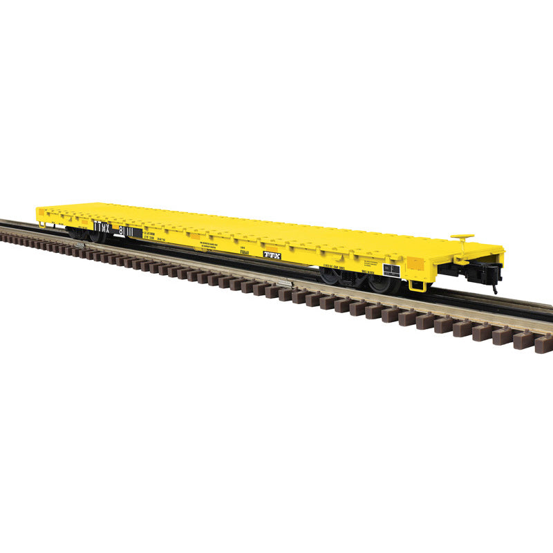 O TRAINMAN 68' FLAT CAR TTX (TTMX) 81111, 81119 (YELLOW) - 3RL