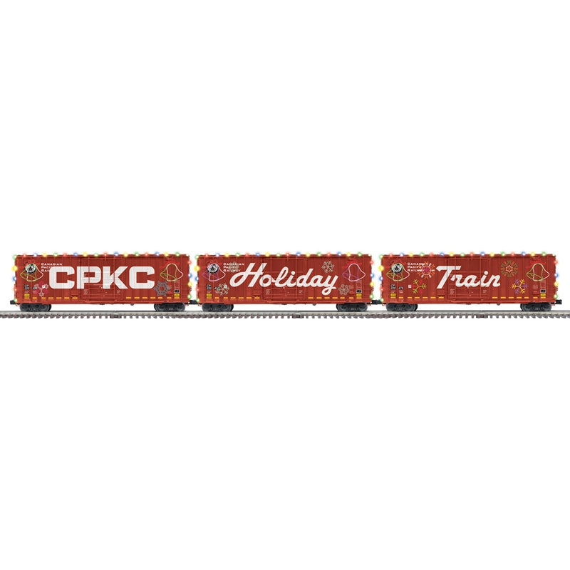 CPKC HOLIDAY TRAIN 3-PACK WITH FUNCTIONING DECORATIVE LIGHTING
