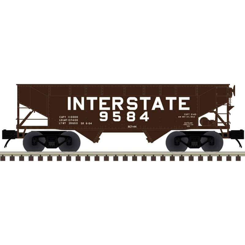 ATLAS PREMIER 2-BAY OFFSET HOPPER INTERSTATE CAR NUMBERS: 9584, 9608, 9640, 9649 (3 RAIL)