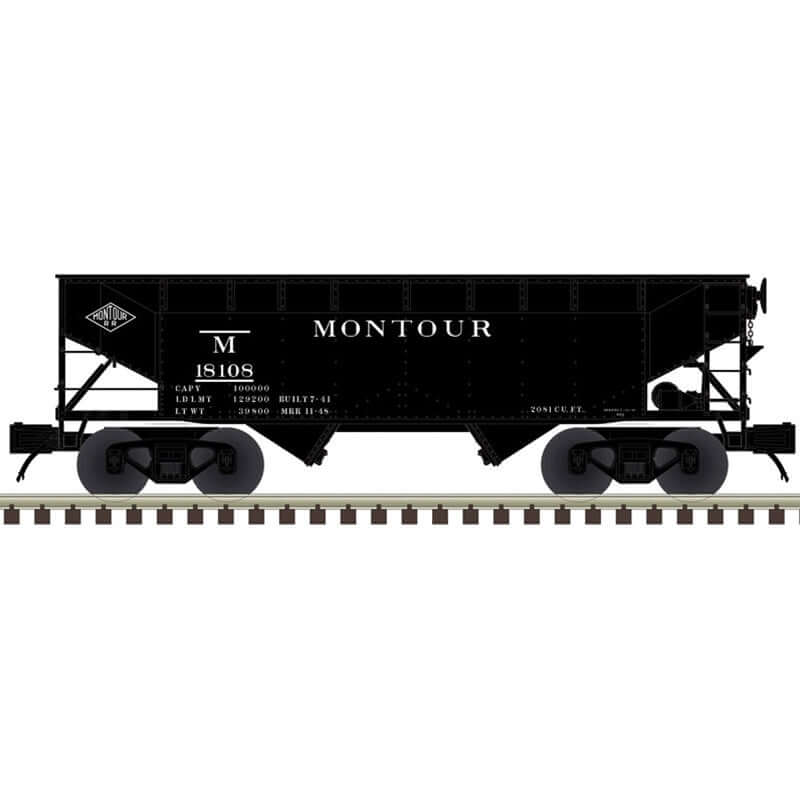 ATLAS PREMIER 2-BAY OFFSET HOPPER MONTOUR CAR NUMBERS: 18108, 18112, 18151, 18158 (3 RAIL)