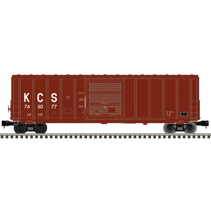 ATLAS PREMIER PS-5344 BOX CAR KANSAS CITY SOUTHERN (KCS) CAR NUMBERS: 749077, 749184, 749031, 749106 (3 RAIL)