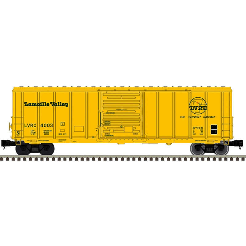 ATLAS PREMIER PS-5344 BOX CAR LAMOILLE VALLEY (LVRC) CAR NUMBERS: 4003, 4015, 4031,4043 (3 RAIL)