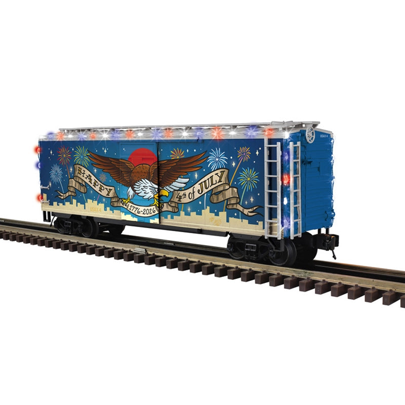 ATLAS O PS-1 BOX CAR 4TH OF JULY 4  3-RAIL