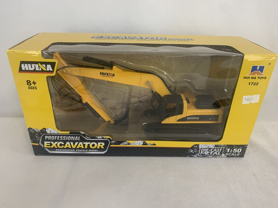 DIE CAST ALLOY DIGGER EXCAVATOR-YELLOW 1/50