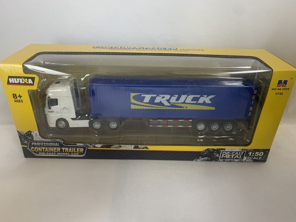 DIE CAST ALLOY CONTAINER TRUCK-BLUE 1/50