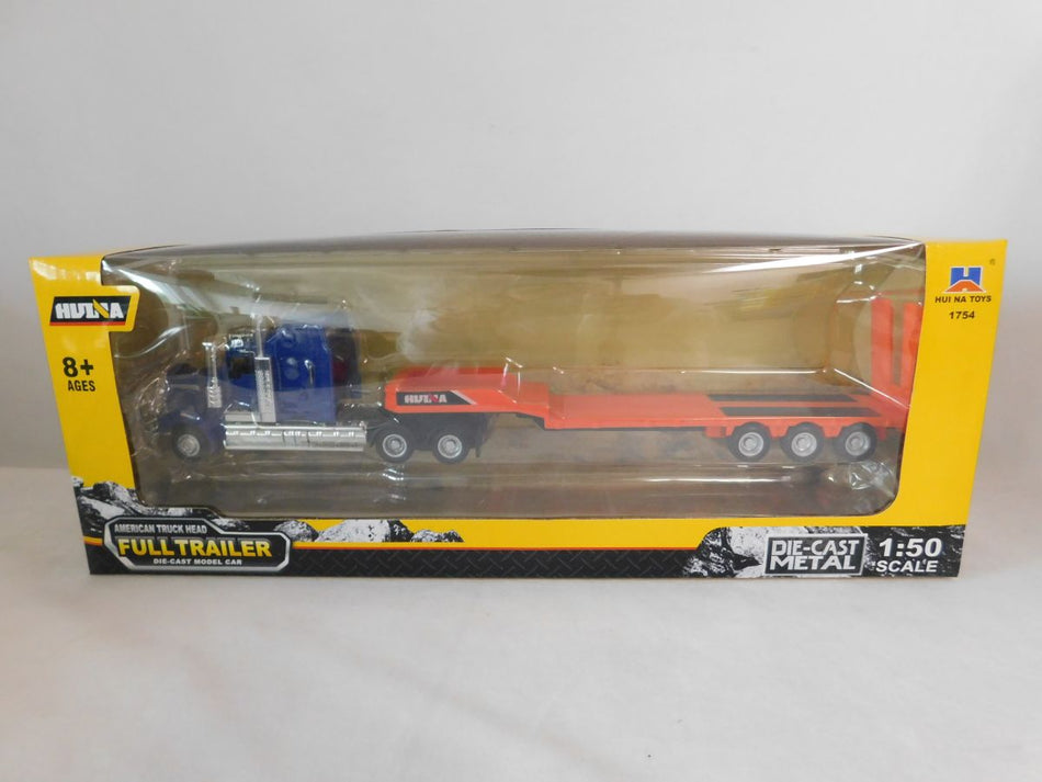 DIECAST TRUCK BLUE CAB/RED TRAILER