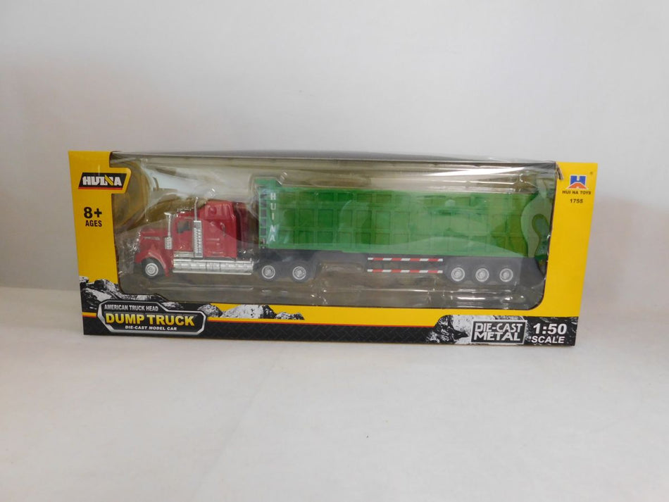 DIECAST DUMP TRUCK RED CAB/GREEN LOAD