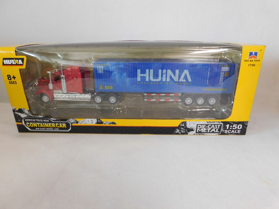 DIECAST TRUCK RED CAB/BLUE CONTAINER