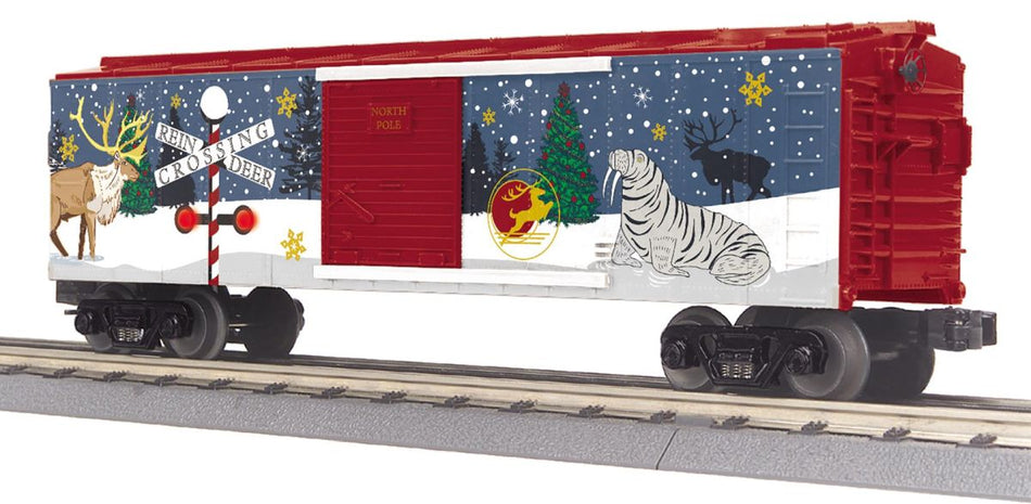 NORTH POLE BOXCAR W/BLINKING LEDS