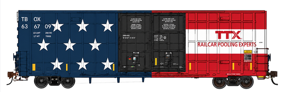 GOLDEN GATE DEPOT GREENBRIER 7550CF 60' PLATE F BOXCAR AMERICA 250 (2) - 3 RAIL