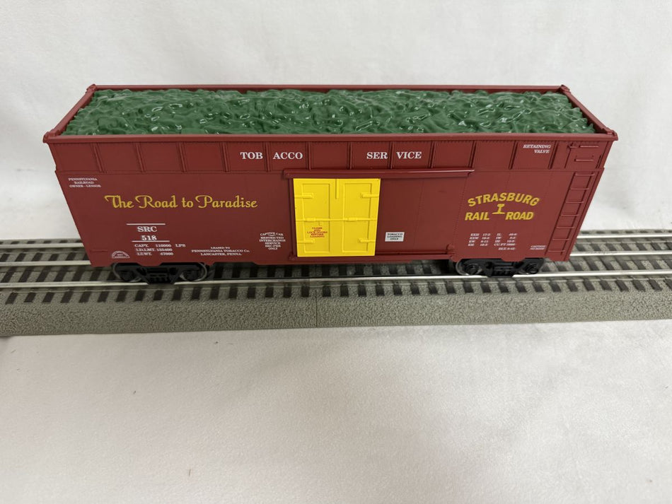 O WOODCHIP CAR STRASBURG WITH TOBACCO LOAD - 6 PACK