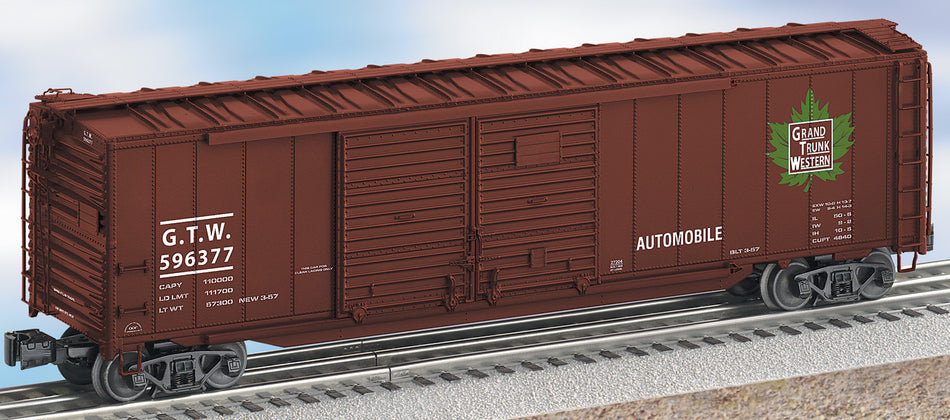LIONEL GRAND TRUNK WESTERN A.A.R. STANDARD DOUBLE-DOOR BOXCAR #596377