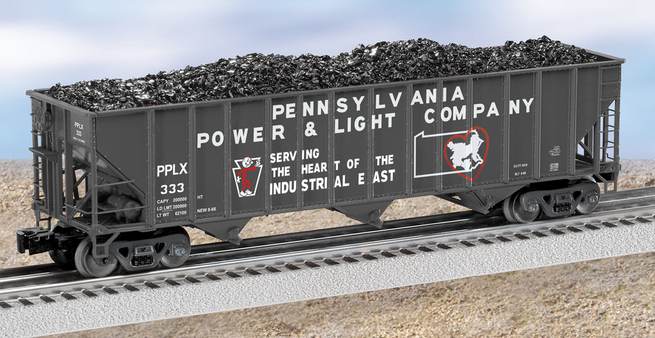 LIONEL PENNSYLVANIA POWER & LIGHT 3-BAY DIE-CAST COAL HOPPER #333