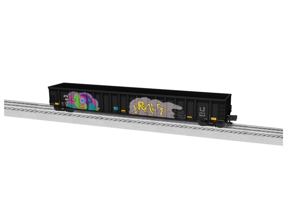 LIONEL 66' GONDOLA ATW #400704 WITH GRAFITTI
