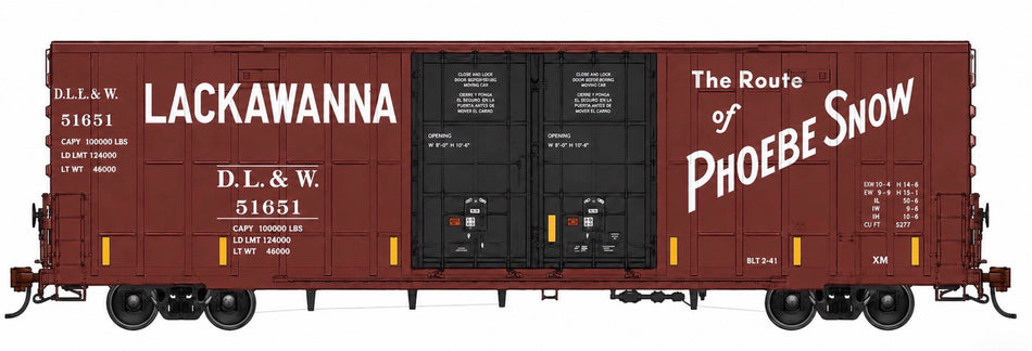 CUSTOM RUN -GOLDEN GATE DEPOT GREENBRIER 7550CF 60' PLATE F BOXCAR DLE&W - 3 RAIL