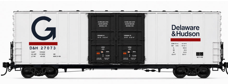 CUSTOM RUN -GOLDEN GATE DEPOT GREENBRIER 7550CF 60' PLATE F BOXCAR D&H - 2 RAIL