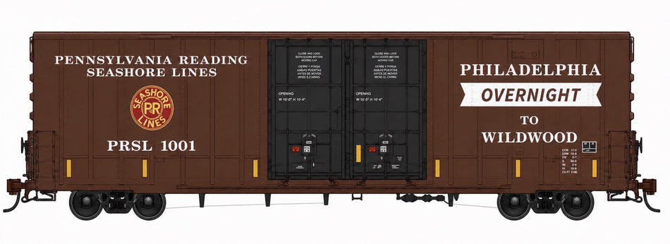 CUSTOM RUN -GOLDEN GATE DEPOT GREENBRIER 7550CF 60' PLATE F BOXCAR PRS LINES - 3 RAIL