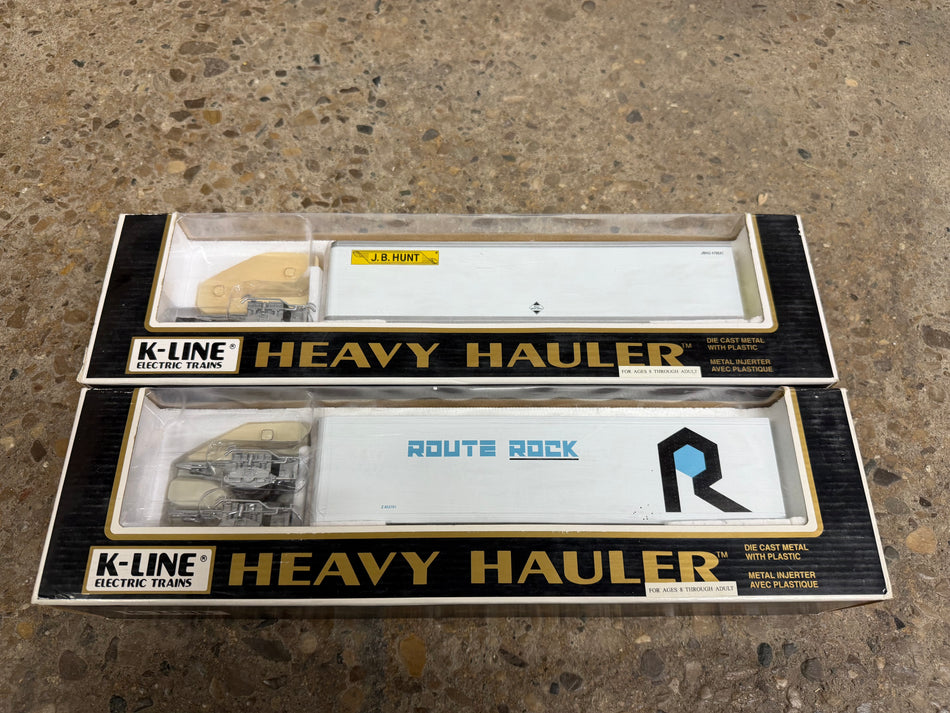 ROCK ISLAND & JB HUNT TRAILER 2-PACK W/RAILMATE BOGIES