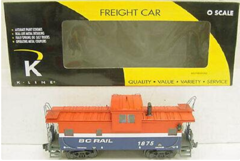 O SCALE K613-8012 BC RAIL EXTENDED VISION LIGHTED CABOOSE