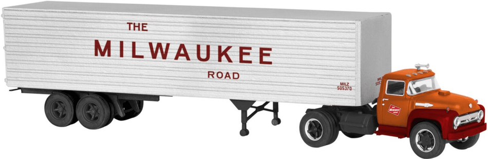 MILWAUKEE ROAD  40' TRAILER WITH TRACTOR