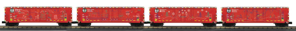 CANADIAN PACIFIC KANSAS CITY 4-CAR 50' DOUBLE DOOR CHRISTMAS SET WITH LED LIGHTS SET (#1)