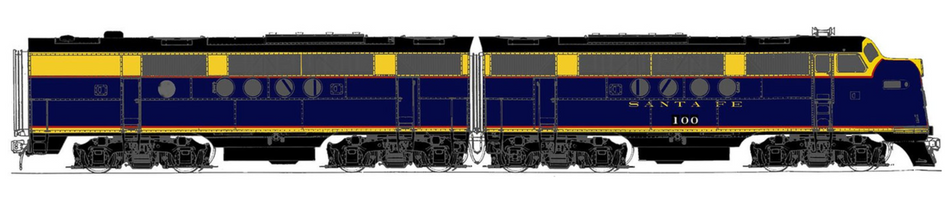  SUNSET MODELS 3RD RAIL EMC(EMD) FT A&B POWERED SANTA FE - 2-RAIL