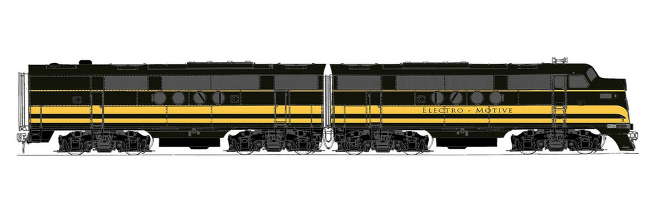  SUNSET MODELS 3RD RAIL EMC(EMD) A&B POWERED EMD DEMO SET - 2-RAIL