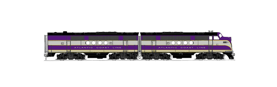  SUNSET MODELS 3RD RAIL EMC(EMD) A&B POWERED ATLANTIC COAST LINE - 2-RAIL