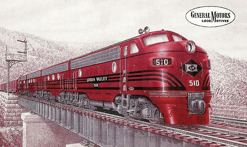  SUNSET MODELS 3RD RAIL EMC(EMD) A&B POWERED LEHIGH VALLEY - 2-RAIL