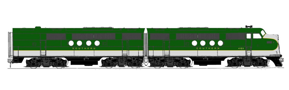  SUNSET MODELS 3RD RAIL EMC(EMD) A&B POWERED SOUTHERN - 2-RAIL
