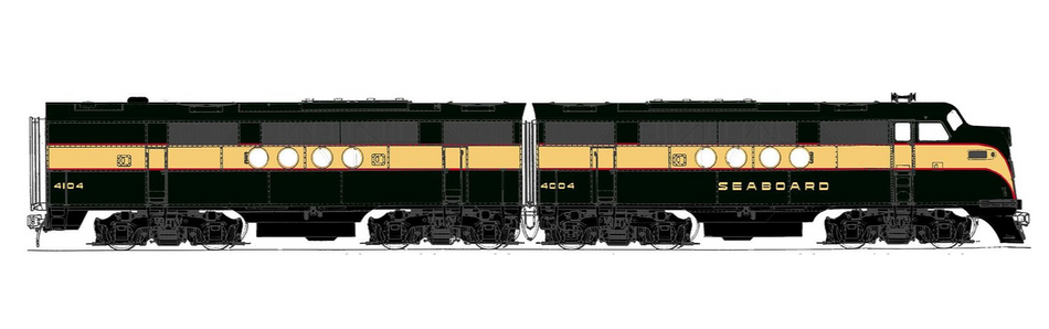  SUNSET MODELS 3RD RAIL EMC(EMD) FT A&B POWERED SEABOARD - 3 RAIL