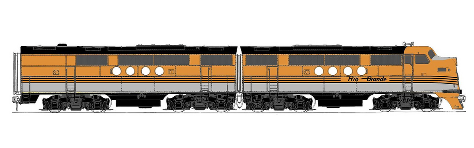  SUNSET MODELS 3RD RAIL EMC(EMD) FT A&B POWERED DENVER & RIO GRANDE WESTERN - 3 RAIL