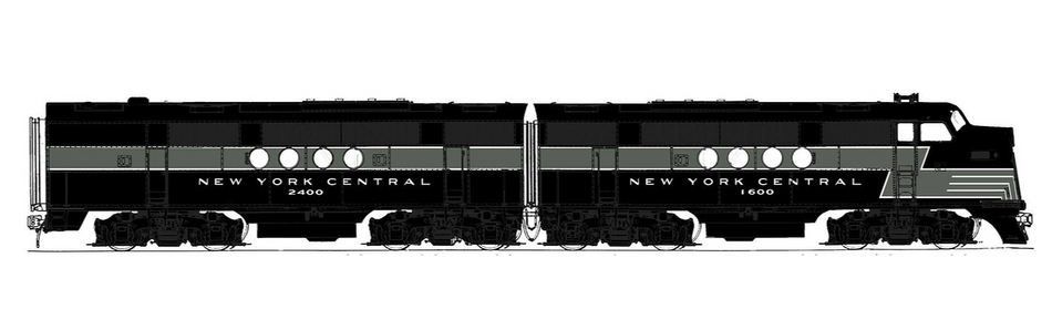  SUNSET MODELS 3RD RAIL EMC(EMD) FT A&B POWERED NEW YORK CENTRAL - 3 RAIL