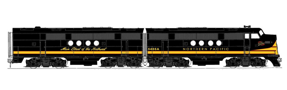  SUNSET MODELS 3RD RAIL EMC(EMD) FT A&B POWERED NORTHERN PACIFIC - 3 RAIL