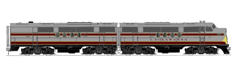  SUNSET MODELS 3RD RAIL EMC(EMD) A&B POWERED LACKAWANA - 2-RAIL