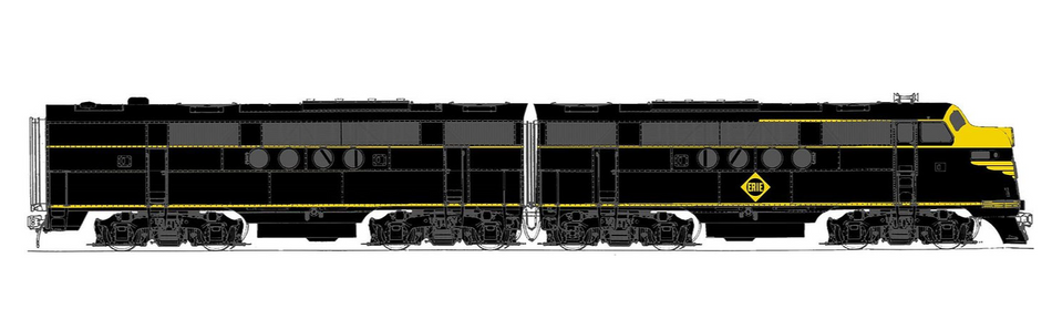  SUNSET MODELS 3RD RAIL EMC(EMD) FT A&B POWERED ERIE - 3 RAIL