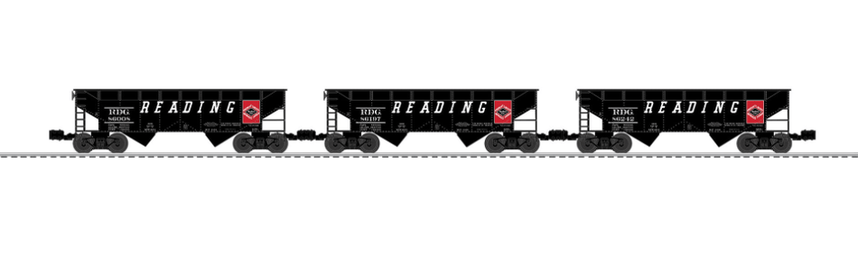 READING 2 BAY AAR HOPPER - ROAD OF ANTHRACITE  3 PACK