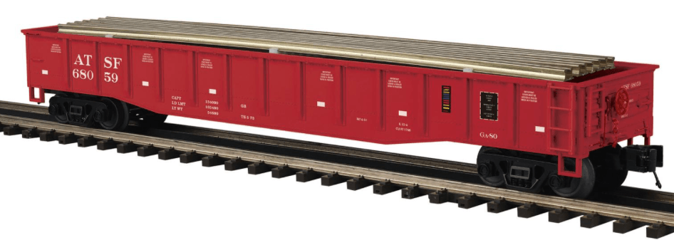 SANTA FE GONDOLA WITH RAIL LOAD (2 PACK)