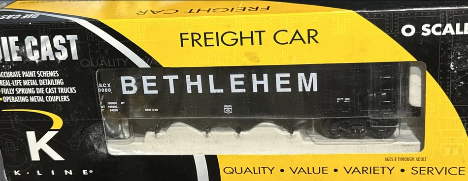 K-LINE SCALE SIZED DIE CAST HOPPER BETHLEHEM STEEL (NEW IN BOX)