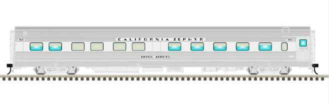 CA ZEPHYR CARS -  CALIFORNIA ZEPHYR 1950S ERA CONSIST 4-CAR SET A