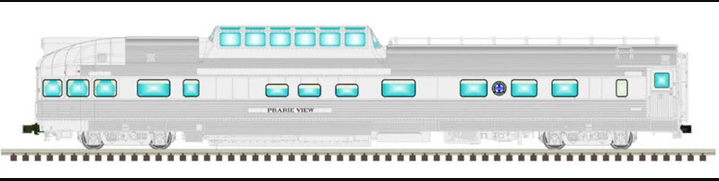 CA ZEPHYR CARS - BNSF "PRAIRIE VIEW" 376 SILVER